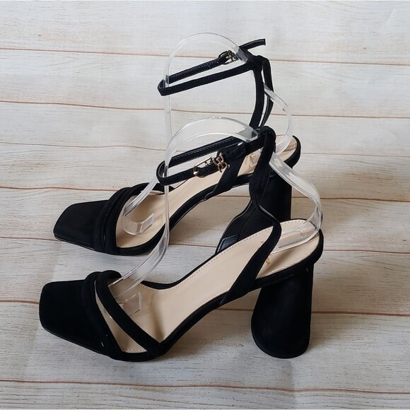 Sam Edelman Kia Suede Ankle Strap Heel Sandals Black Women's Size 10M Square Toe - Picture 5 of 16